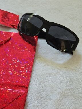 SPY Black Glossy Temple Sunglasses